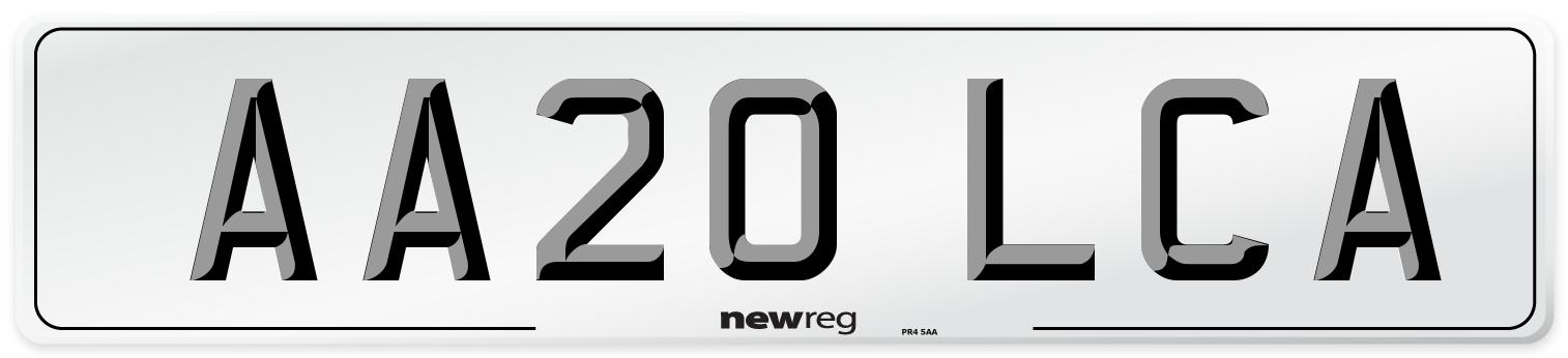 AA20 LCA Number Plate from New Reg